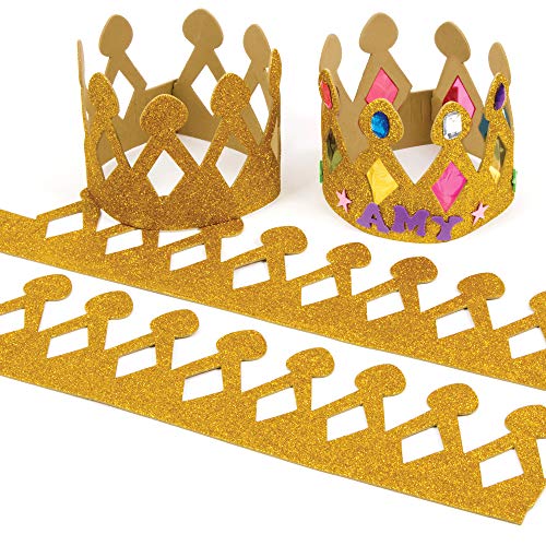 Baker Ross Goldene glitzernde Krone aus Schaumstoff für Kinder zum Verzieren (5 Stück), Gold, 57 von Baker Ross