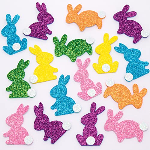Baker Ross Osterhase Glitzer Aufkleber - 120 Stück, Oster Glitter Schaumstoff Aufkleber für Kinder zum Basteln, Gestalten und Dekorieren (FC634), sortiert von Baker Ross