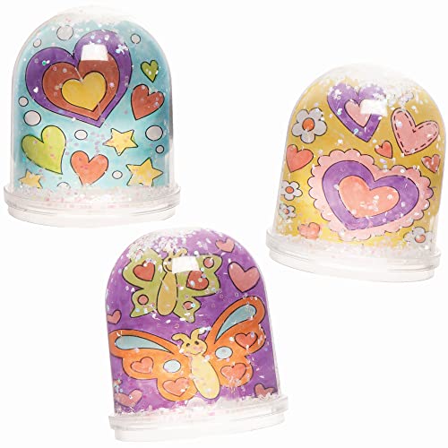 Baker Ross Herz Schneekugel Bastelset - 4er Pack, Valentinstag Basteln und Ausmalen für Kinder (FC442) von Baker Ross