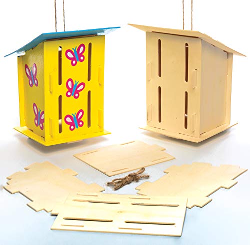 Baker Ross AC811 Ross Holzhaus-Bastelset Schmetterling(2 Stück ), Holzfarben, 17 cm von Baker Ross