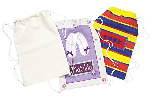 Baker Ross Kordelzug-Rucksäcke (34cm x 23cm) für Kinder zum Bemalen, Gestalten und Tragen, ideal als Sporttasche - (2 Stück) von Baker Ross