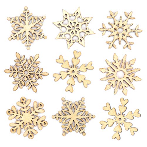 Baker Ross AV677 Holzformen für Weihnachtskarten, Mini-Schneeflocke, Basteln und Dekorationen, 45 Stück, Braun von Baker Ross