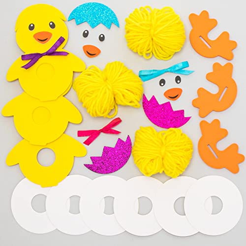 Baker Ross Osterküken Pom Pom Bastelset für Kinder - 3er Pack, Oster Basteln für Kinder am Kindergeburtstag, Kindergarten oder Schule (FC492), sortiert von Baker Ross
