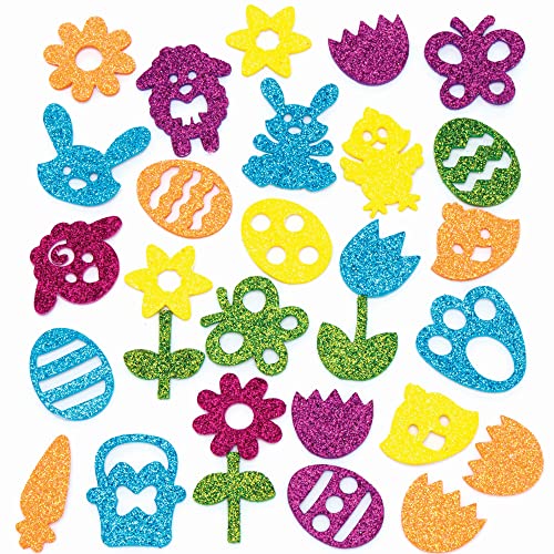Baker Ross Ostern Glitter Sticker - 150 Stück, Glitter Osteraufkleber für Kinder (FC636), sortiert von Baker Ross