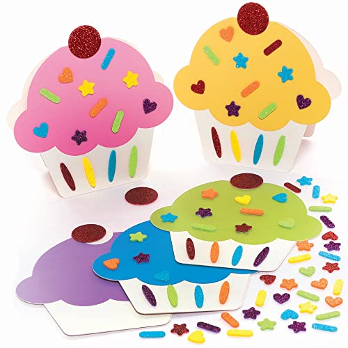 Baker Ross Regenbogen Cupcake Karten - 6er Pack, Karten Basteln für Kinder (FC412) von Baker Ross