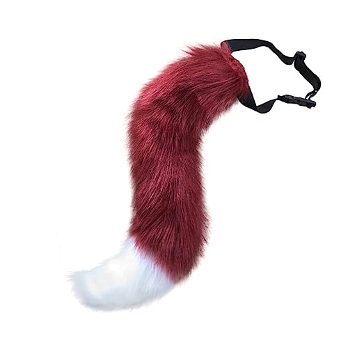 Furry Tail Cosplay Kostüme Kunstpelz Langer Fuchsschwanz superweiches Flauschiges Fuchsschwanz Kostüm für Teenager Erwachsene Halloween Rollenspiel Party von BakerMiche