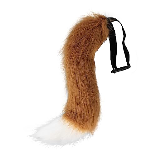 Furry Tail Cosplay Kostüme Kunstpelz Langer Fuchsschwanz superweiches Flauschiges Fuchsschwanz Kostüm für Teenager Erwachsene Halloween Rollenspiel Party von BakerMiche