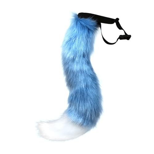 Furry Tail Cosplay Kostüme Kunstpelz Langer Fuchsschwanz superweiches Flauschiges Fuchsschwanz Kostüm für Teenager Erwachsene Halloween Rollenspiel Party von BakerMiche