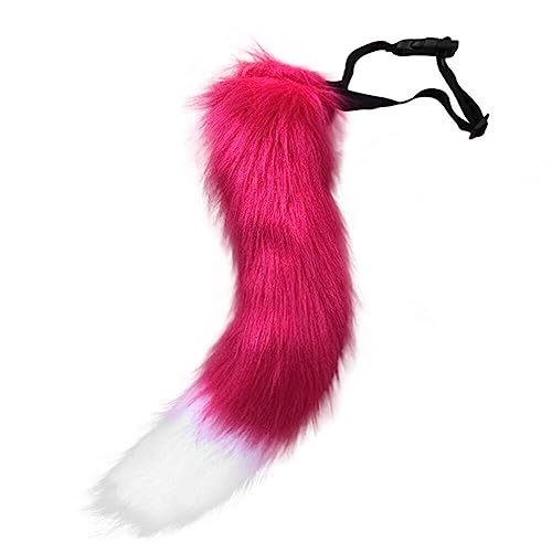 Furry Tail Cosplay Kostüme Kunstpelz Langer Fuchsschwanz superweiches Flauschiges Fuchsschwanz Kostüm für Teenager Erwachsene Halloween Rollenspiel Party von BakerMiche