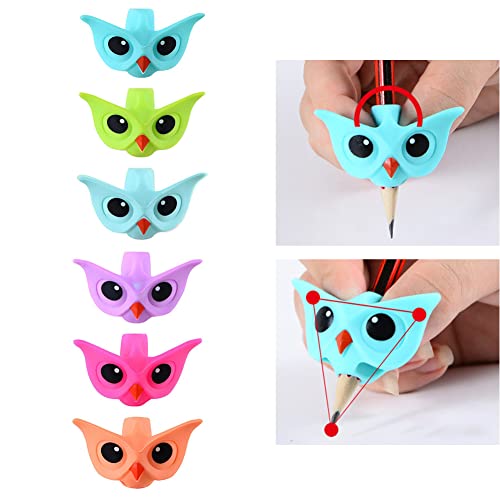 3 Stück Bleistift Griffe für Kinder Dreikant Schreibhilfe Gummi Pencil Grip Kinder Stifthalter Bleistifthalter Grip Schreibhilfe Finger Griffe Halter Handschrift Werkzeug für Linkshänder Rechtshänder von BakerMiche
