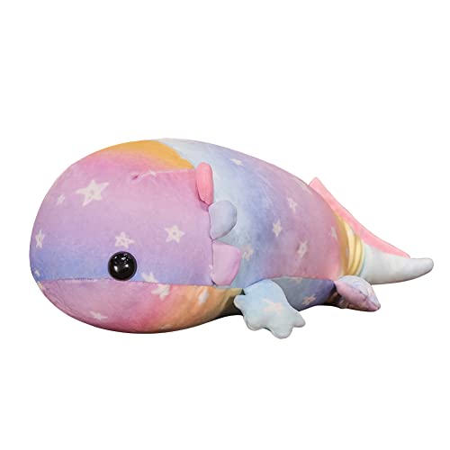 Axolotl Plüsch Spielzeug Regenbogen sechseckige Dinosaurier Puppen Plushie gefüllt Stofftiere Dinosaurier Kuschelkissen Weiche Simulation Tier Plushie Spielzeug Umarmungskissen Plüschpuppe für Kinder von Bakermiche