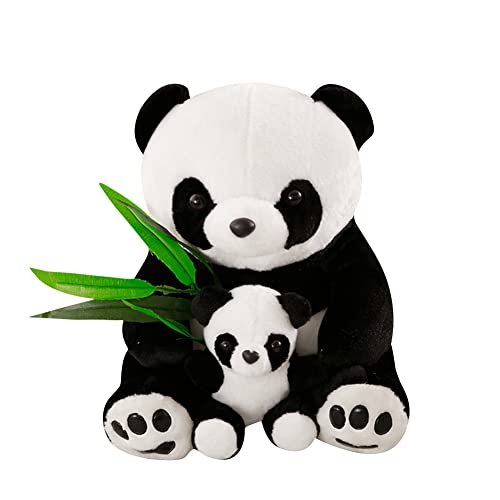 Cuddlekins Panda Kuscheltier Panda Bär mit Bambuszweig Teddypanda Flauschiges Plüschtiere Plüschpanda Plüschtier Stofftier Panda Anime Panda Puppe Cartoon Panda Kissen Plüsch Spielzeug für Kinder von Bakermiche