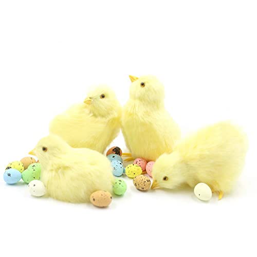 Mini Osterküken Osterdeko Ornament Plüsch Küken Kuscheltier Ostern Puppe Stofftier Plüschtier Küken Ornament Flauschige Mini Küken Ostern Huhn Figur Plüsch Tier Spielzeug Party Dekoration Handwerk von Bakermiche