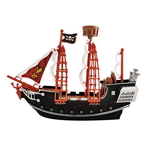Bakermiche Pädagogisches Piratenschiff Rollenspiel Spielzeug Sicherheit Langlebiges Piratenschiff Modell Loyal Pirate Collection Figuren Toy mit Piratenflagge Segeln Kanonen Home Ornamente für Kinder von BakerMiche
