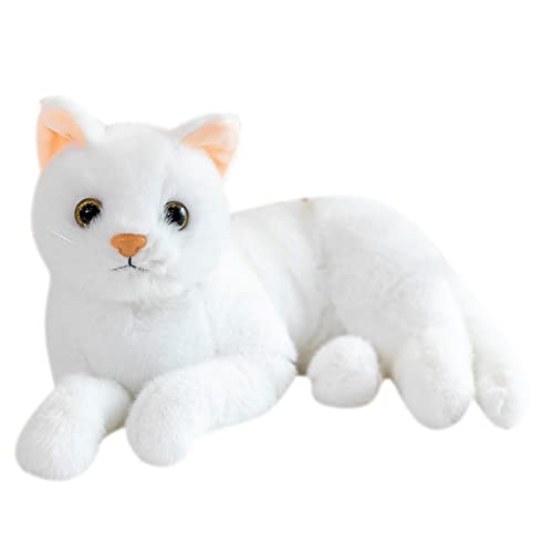 Simulation Kurzhaar Nette Katze Puppe Gefüllte lebensechte siamesische Katze Plüschtier Plüsch-Katze Kuscheltier Katze Plüschfiur Stofftiere Haustier Spielzeug Dekor Geburtstagsgeschenk für Mädchen von BakerMiche