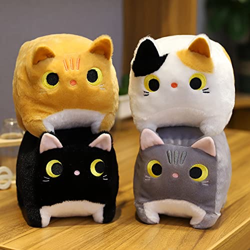 Süßes quadratisches Katzenspielzeug umarmendes Katzen Kuscheltier Kissen Kawaii Kätzchen Tasche Plüschpuppe weiches Anime Haustier Kissen Plüsch Stofftier Baumwolle Plüschtier Kissen Dekokissen von Bakermiche