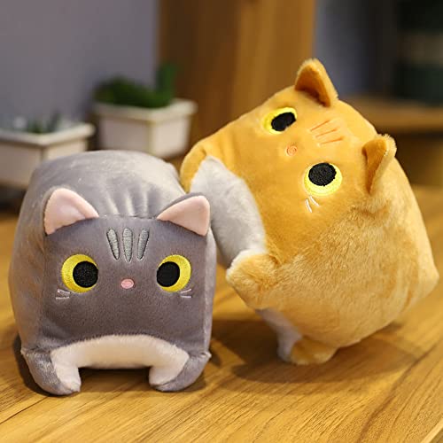 Süßes quadratisches Katzenspielzeug umarmendes Katzen Kuscheltier Kissen Kawaii Kätzchen Tasche Plüschpuppe weiches Anime Haustier Kissen Plüsch Stofftier Baumwolle Plüschtier Kissen Dekokissen von Bakermiche