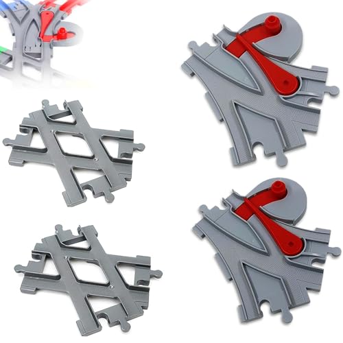 4 Stück City Schienen Set, Kreuzende Gleise und Schienenwechsel/Schienenwechselzubehör Zug Eisenbahn Zubehör Klemmbausteine Erweiterungsset für Kinder Jungen und Mädchen 4 Stück City Schienen Set, Kreuzende Gleise und Schienenwechsel/Schienenwechselzubehör Zug Eisenbahn Zubehör Klemmbausteine Erweiterungsset für Kinder Jungen und Mädchen von Bakiauli