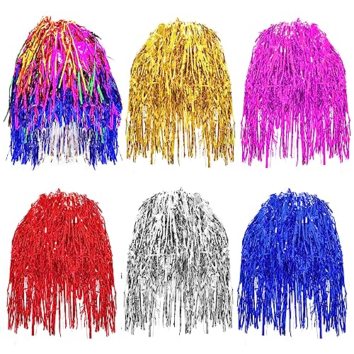 6 Stück Perücke Bunt, Foil Tinsel Perücken Faschingsperücke Partyperücke für Erwachsene, Cosplay Perücke für Halloween Junggesellen und Neon Party von Bakiauli