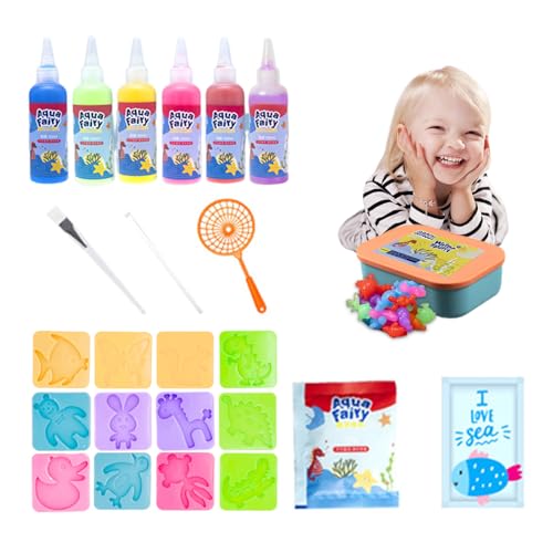 Balakaka Magic Water Elf mit 6 Flaschen Farbgel, DIY Magisches Wassergel Kreativ Kit Aqua Gelz Set mit Form, 3D Meer Kreaturen Lernspielzeug Geschenk für Kinder 3+ Balakaka Magic Water Elf mit 6 Flaschen Farbgel, DIY Magisches Wassergel Kreativ Kit Aqua Gelz Set mit Form, 3D Meer Kreaturen Lernspielzeug Geschenk für Kinder 3+ von Balakaka