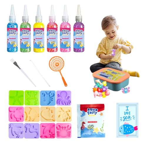 Balakaka Magic Water Elf mit 6 Flaschen Farbgel, DIY Magisches Wassergel Kreativ Kit Aqua Gelz Set mit Form, 3D Meer Kreaturen Lernspielzeug Geschenk für Kinder 3+ Balakaka Magic Water Elf mit 6 Flaschen Farbgel, DIY Magisches Wassergel Kreativ Kit Aqua Gelz Set mit Form, 3D Meer Kreaturen Lernspielzeug Geschenk für Kinder 3+ von Balakaka