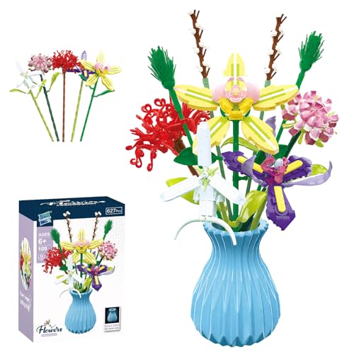 Balakaka Blume Bausteine 627 Stück, Künstliche Blumen Set für Erwachsene mit Vase, Botanisches Bausteinspielzeug Zimmerdeko und Geschenkidee für Frauen Balakaka Blume Bausteine 627 Stück, Künstliche Blumen Set für Erwachsene mit Vase, Botanisches Bausteinspielzeug Zimmerdeko und Geschenkidee für Frauen von Balakaka