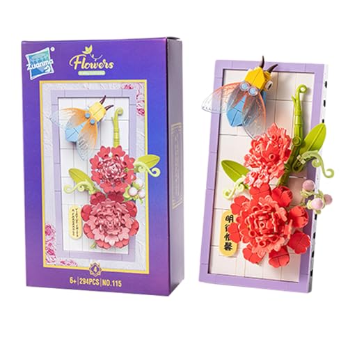 Balakaka Blumen Bauspielzeug Set, DIY Blumen Bilderrahmen Micro-Baustein-Set für 6+ Jahre alte Mädchen, Künstliche Blumen Tischdeko für Blume Home Office Dekoration Balakaka Blumen Bauspielzeug Set, DIY Blumen Bilderrahmen Micro-Baustein-Set für 6+ Jahre alte Mädchen, Künstliche Blumen Tischdeko für Blume Home Office Dekoration von Balakaka
