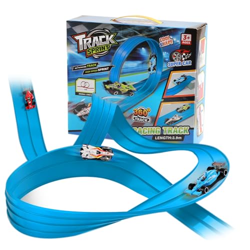 Balakaka Flexible Rennstrecke Auto Rennbahn Spielzeug 4m, Rolls Up Portable Racetrack Loops mit Saugnäpfen für Sprünge Rampen, DIY-Autobahn mit 4 Autos Geschenke für Kinder ab 3 Jahren Balakaka Flexible Rennstrecke Auto Rennbahn Spielzeug 4m, Rolls Up Portable Racetrack Loops mit Saugnäpfen für Sprünge Rampen, DIY-Autobahn mit 4 Autos Geschenke für Kinder ab 3 Jahren von Balakaka