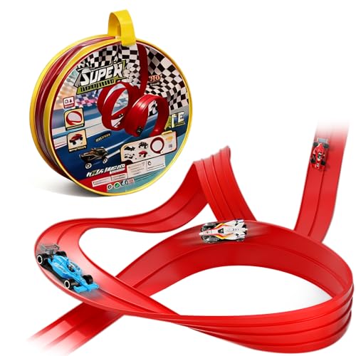 Balakaka Flexible Rennstrecke Auto Rennbahn Spielzeug 4m, Rolls Up Portable Racetrack Loops mit Saugnäpfen für Sprünge Rampen, DIY-Autobahn mit 4 Autos Geschenke für Kinder ab 3 Jahren Balakaka Flexible Rennstrecke Auto Rennbahn Spielzeug 4m, Rolls Up Portable Racetrack Loops mit Saugnäpfen für Sprünge Rampen, DIY-Autobahn mit 4 Autos Geschenke für Kinder ab 3 Jahren von Balakaka