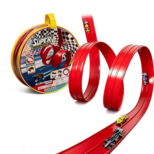 Balakaka Flexible Rennstrecke Auto Rennbahn Spielzeug 4m, Rolls Up Portable Racetrack Loops mit Saugnäpfen für Sprünge Rampen, DIY-Autobahn mit 4 Autos Geschenke für Kinder ab 3 Jahren Balakaka Flexible Rennstrecke Auto Rennbahn Spielzeug 4m, Rolls Up Portable Racetrack Loops mit Saugnäpfen für Sprünge Rampen, DIY-Autobahn mit 4 Autos Geschenke für Kinder ab 3 Jahren von Balakaka