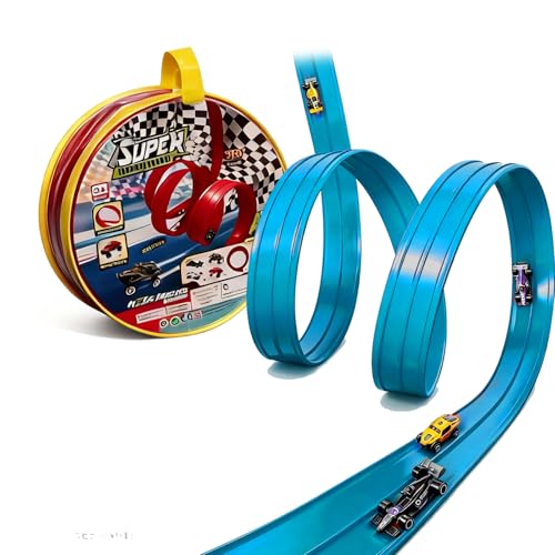 Balakaka Flexible Rennstrecke Auto Rennbahn Spielzeug 4m, Rolls Up Portable Racetrack Loops mit Saugnäpfen für Sprünge Rampen, DIY-Autobahn mit 4 Autos Geschenke für Kinder ab 3 Jahren Balakaka Flexible Rennstrecke Auto Rennbahn Spielzeug 4m, Rolls Up Portable Racetrack Loops mit Saugnäpfen für Sprünge Rampen, DIY-Autobahn mit 4 Autos Geschenke für Kinder ab 3 Jahren von Balakaka