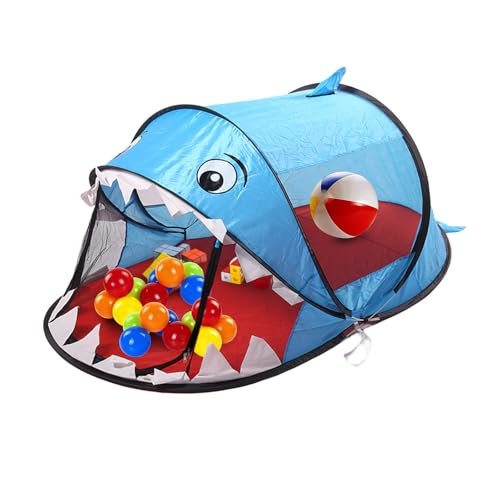 Balakaka Kinderzelt Pop up Zelt 182 x 96 x 76 cm, Hai Blau Kinderzelt Indoor Outdoor Kinderspielhaus, Kinderspielzelt für Kinder Jungen Mädchen Geschenk mit Kostenlose Matte von Balakaka