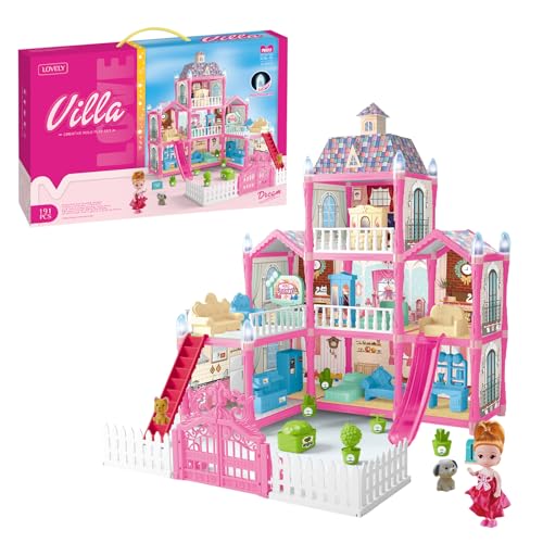 Balakaka Mädchen Schloss Bauspielzeugsets, Rosa Prinzessin Schloss Spielset Kreatives Spielzeug, Friends Schloss Bausteine Spielzeug Geschenke für 6-12 Mädchen von Balakaka