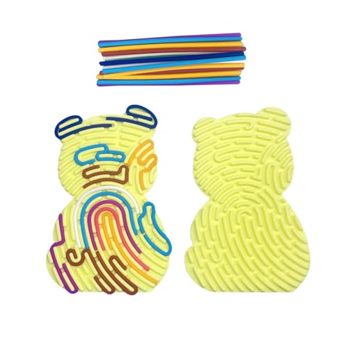 Balakaka Sensorik Activity Board, Doppelseitiges Sensorisches Spielzeug zum Stressabbau, Busy Board Aktivitätsbrett Entwicklung manueller Fähigkeiten für Kinder 3+ Jahr, Bär gelb Balakaka Sensorik Activity Board, Doppelseitiges Sensorisches Spielzeug zum Stressabbau, Busy Board Aktivitätsbrett Entwicklung manueller Fähigkeiten für Kinder 3+ Jahr, Bär gelb von Balakaka