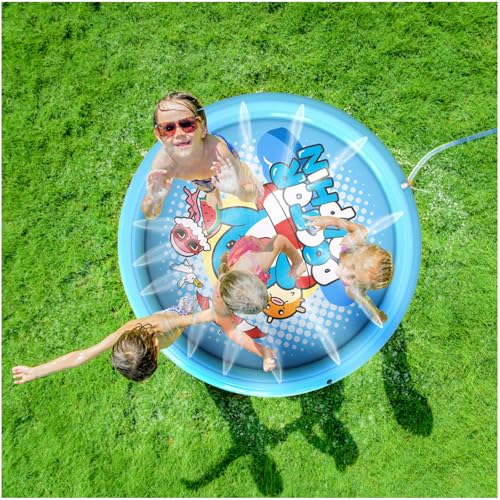 Balakaka Splash Pad 150 * 150cm Cartoon Delfin, Sprinkler Wasser Spielmatte Outdoor Wasserspiel mit Reparatur Patch, Kinder Sommer Spielzeug für Garten Strand Balakaka Splash Pad 150 * 150cm Cartoon Delfin, Sprinkler Wasser Spielmatte Outdoor Wasserspiel mit Reparatur Patch, Kinder Sommer Spielzeug für Garten Strand von Balakaka