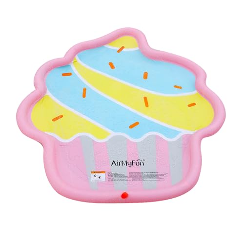 Balakaka Splash Pad 170 * 170cm Cartoon Eiscreme, Sprinkler Wasser Spielmatte Outdoor Wasserspiel mit Reparatur Patch, Kinder Sommer Spielzeug für Garten Strand von Balakaka