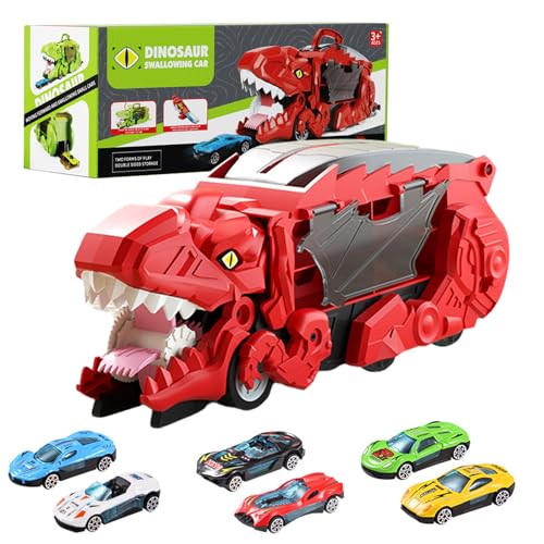 Balakaka Transport Truck Spielzeug Autos mit 6 Autos, Tragbare Dinosaurier Spielzeug Auto Rennstrecke, Dinosaurier Rennstrecke Truck für Jungen Alter 3-8 Geschenke,Rot Balakaka Transport Truck Spielzeug Autos mit 6 Autos, Tragbare Dinosaurier Spielzeug Auto Rennstrecke, Dinosaurier Rennstrecke Truck für Jungen Alter 3-8 Geschenke,Rot von Balakaka