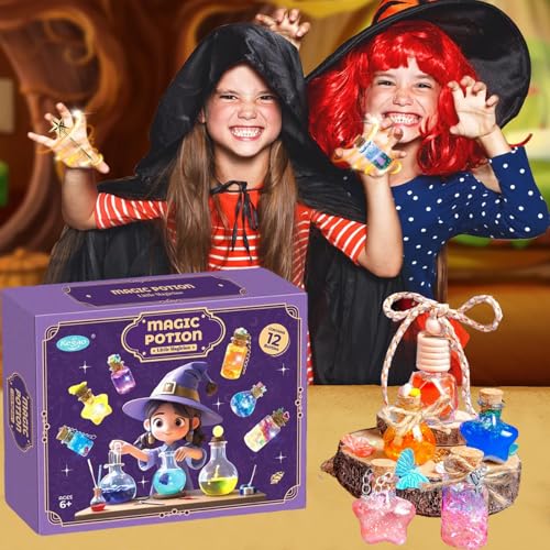 Balakaka Zaubertrank Set Kinder, DIY Potion Magische Tränke mit 12 Magischen Flaschen/Bunten Steinen, Kreative Geburtstag Party Geschenk Craft Spielzeug für Jungen Mädchen Alter 6+ von Balakaka