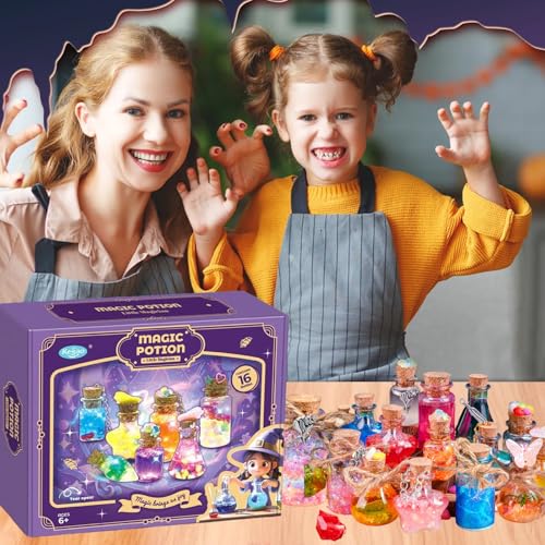 Balakaka Zaubertrank Set Kinder, DIY Potion Magische Tränke mit 16 Magischen Flaschen/Bunten Steinen, Kreative Geburtstag Party Geschenk Craft Spielzeug für Jungen Mädchen Alter 6+ von Balakaka