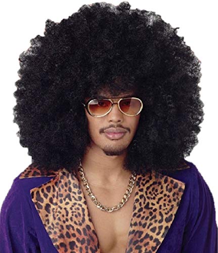 260g XXL AFRO PERÜCKE Lockenkopf WIG Black Afroperücke Lockenperücke Fasching Karneval schwarz von Balinco