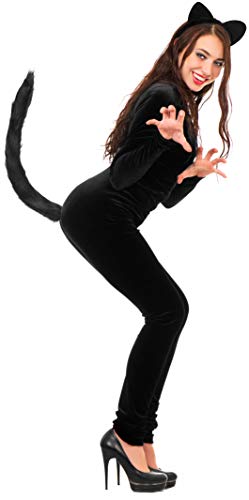 Balinco Cat Woman mit Katzenohren Haarreif Cat Ears + Katzenschwanz Kostüm für Damen/Frauen und Mädchen zum Karneval von Balinco