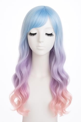 Balinco Cosplay-Perücken-Set – Langhaar-Perücke Hellblau bis Hellrot mit Aufklebbaren Wimpern | Komplettset für Karneval Fasching Halloween & Mottopartys | Unisex Kostümzubehör Balinco Cosplay-Perücken-Set – Langhaar-Perücke Hellblau bis Hellrot mit Aufklebbaren Wimpern | Komplettset für Karneval Fasching Halloween & Mottopartys | Unisex Kostümzubehör von Balinco