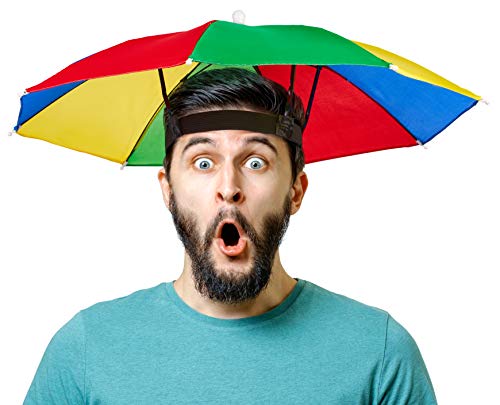 Balinco Faltbarer Regenschirm | Sonnenschirm-Hut | Sonnenschutz - Kopfbedeckung für Erwachsene & Kinder - perfekt für Karneval | Fasching | Festival | Strand & Outdooraktivitäten - Einheitsgröße von Balinco