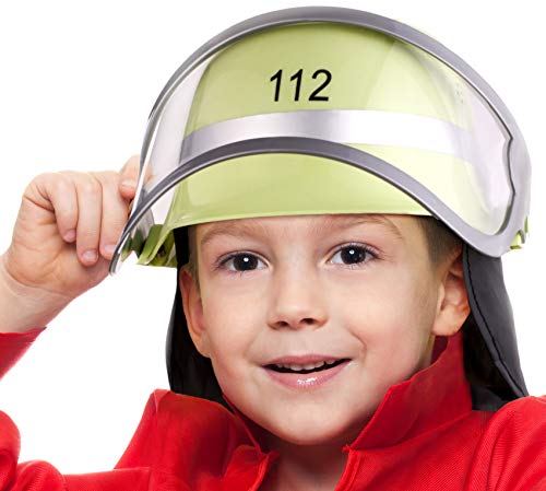 Balinco Feuerwehrhelm 112" für Kinder mit Klappvisier & Nackentuch | Größe verstellbar | ideal als Kostüm/Verkleidung zum Karneval von Balinco