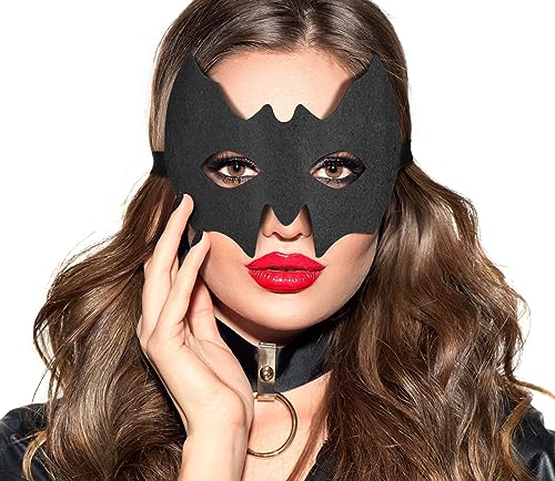 Balinco Fledermaus Kostüm Maske Damen, Comic Augenmaske, Sexy Gesichtsmaske, Halloween Halbmaske, Cosplay Zubehör, Schwarze Augenmaske, Karneval, Fasching von Balinco