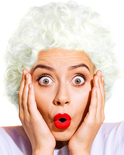 Großmutter | Oma | Granny | Grandma Perücke weiß gelockt/lockig - das perfekte Oma Kostüm Accessoire für die Verkleidung zum Fasching/Karneval Party Großmutter | Oma | Granny | Grandma Perücke weiß gelockt/lockig - das perfekte Oma Kostüm Accessoire für die Verkleidung zum Fasching/Karneval Party von Balinco