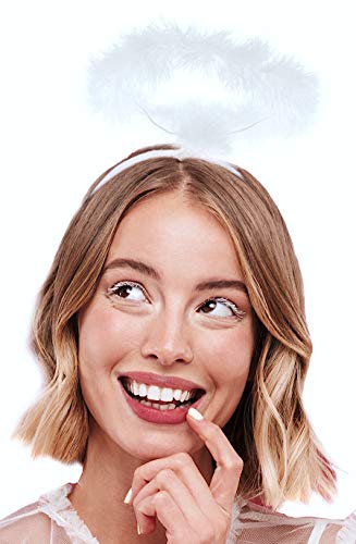 Balinco Haarreif Heiligenschein weiß | Haarreifen Engel | Christkind - das perfekte Accessoire für Damen & Herren als Ergänzung zum Engelskostüm von Balinco