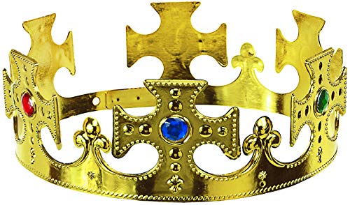 Balinco Krone Kreuz in Gold | Königskrone | Königin | Crown mit farbigen Rubinen besetzt - das perfekte Accessoire für Ihr Königskostüm Balinco Krone Kreuz in Gold | Königskrone | Königin | Crown mit farbigen Rubinen besetzt - das perfekte Accessoire für Ihr Königskostüm von Balinco
