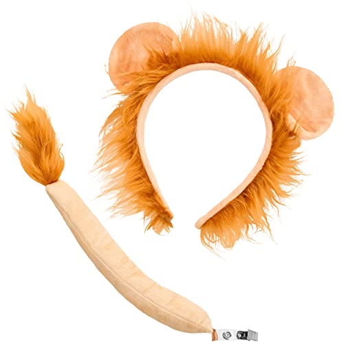 Balinco Löwen Kostüm Set, Haarreif bestehend aus Löwenohren & Mähne + Schwanz, Stirnband, Fasching, Motto Party, Halloween Kostüme von Balinco