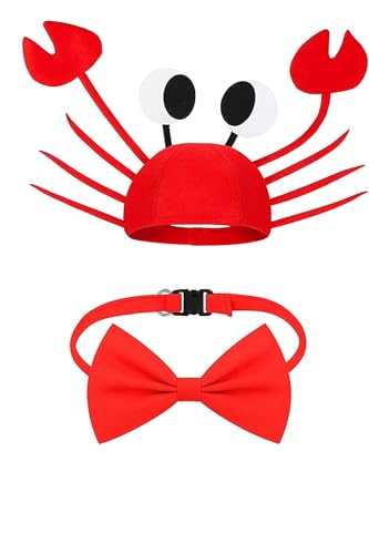 Balinco Lustiges Krabben Kostüm Set – Roter Krabbenhut mit Augen & Fliege | Witziges Accessoire für Karneval, Fasching, Mottoparty & Halloween | Verstellbar & bequem | Für Kinder & Erwachsene von Balinco